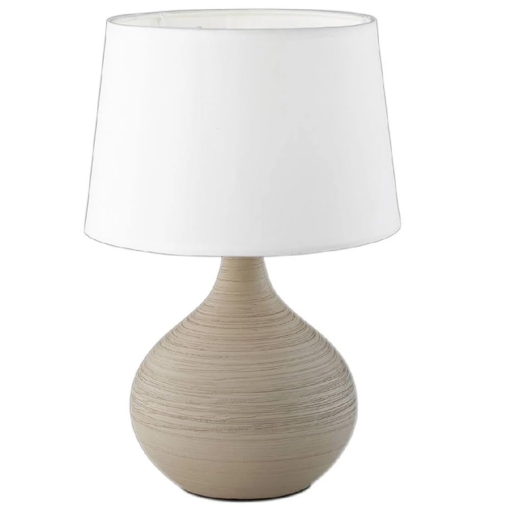 19" Contemporary Bohemian Ceramic Eyelet Pattern Floral Textured Bedside Table Lamp With Fabric Shade Off-White - Lalia Home: UL Listed - View #4