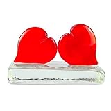 Vidrio murano Original Murano Glass OMG Pisapapapeles Hearts Love Couple