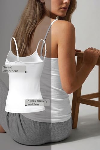 Image of Van Heusen Women's Everyday Cotton Cami | Relaxed Fit | Anti‑Bacterial Tech | Keeps You Dry and Fresh | Sweat Absorbent | Spaghetti Camisole | Color Fresh | Stays 11203|Available in Pack of 1 & 2