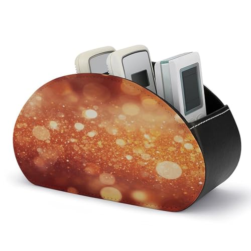 Support de télécommande en cuir orange avec 5 compartiments - 2