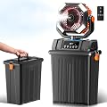 Etholzon 40000mAh Misting Fans for Outside, 15L Large Tank Portable Misting Fan, Battery Powered Outdoor Mister Fan with Remote & LED Light, Wide 270° Coverage for Camping Patio Backyard