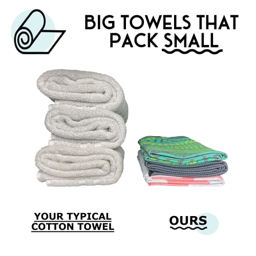 Microfiber Beach Towel For Adults With Hidden Zipper Pocket - Full Sized Travel Beach Towels With Pouch - 63X31.5 Inch Quick Dry Pool Towels - Eco Friendly Large Sand Free Beach Towels (Jungle) #TOP1