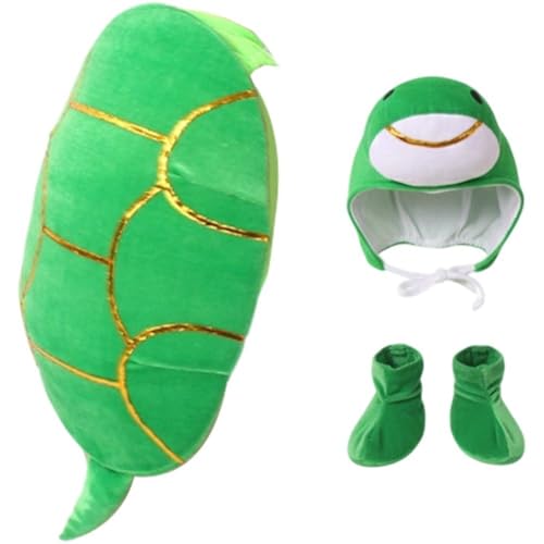HiyyFloy Disfraz De Tortuga para Niños Y Niñas, Disfraz De Tortuga De Animales, Disfraz De Caparazón De Tortuga para Niños, Disfraz Divertido De Animal Marino, Mono De Felpa De Vellón.