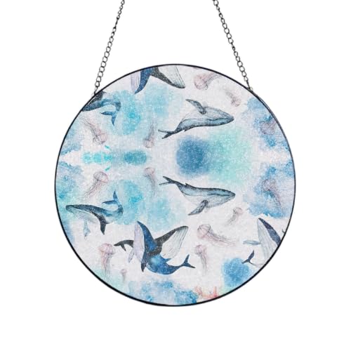 Atrapasueños de cristal de ballenas y medusas, adorno colgante para regalo de mujer 2