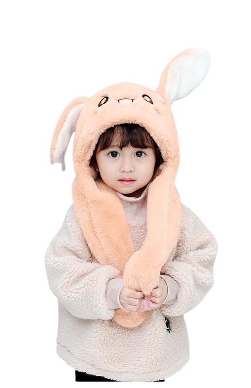 Kids Rabbit Hat Ear Moving Jumping Funny Bunny Plush Cap for Women Girls, Winter Spring Warm Hat | Age Above 5 Years
