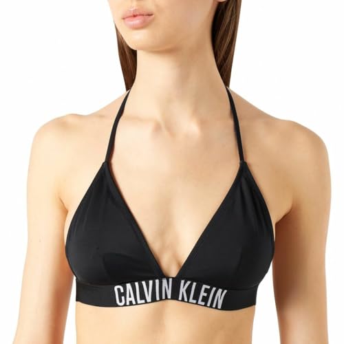 Calvin Klein Mujer Parte Superior de Bikini de Triángulo con Relleno, Negro (PVH Black), L