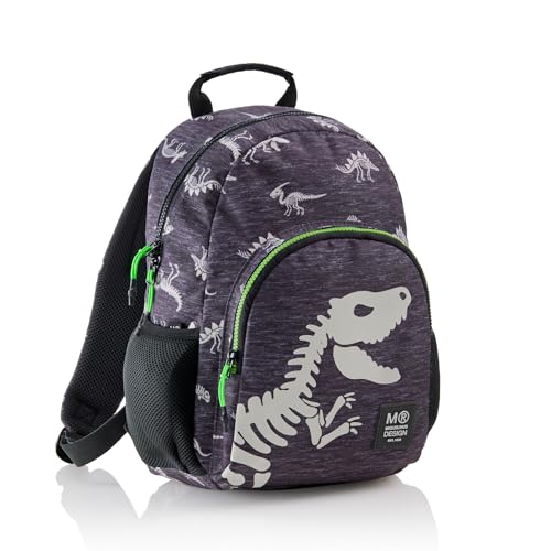 Miquelrius - Mochila Escolar Infantil, Doble Compartimento, Bolsillos Laterales, Mochila Reciclada RPET, Capacidad 12 Litros, Ligera y Resistente, Cierre Cremallera, T-Rex