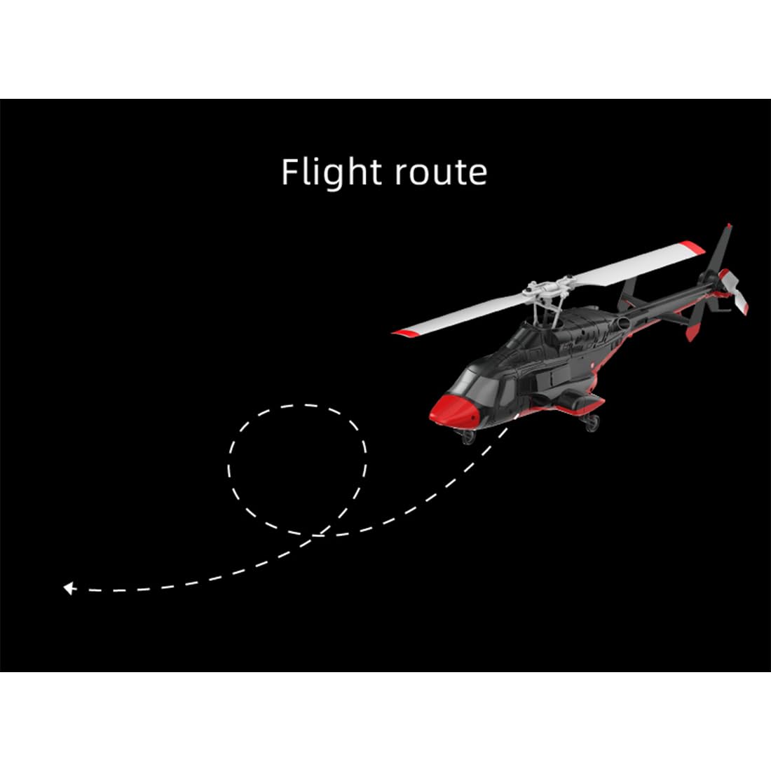 Elicottero radiocomandato A61, scala Air Wolf 1/52, con giroscopio a 6 assi e flusso ottico, aereo radiocomandato 4CH Flybarless RC con avvio One-Key, RTF per principianti, bianco e nero