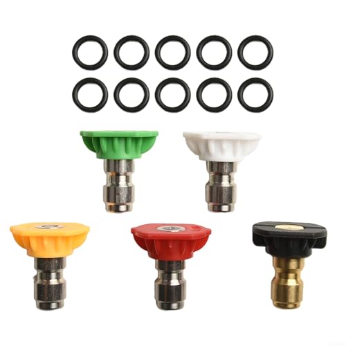 Juego de herramientas de limpieza de canalones con 5 boquillas de pulverización para lavadora a presión, lanza de extensión de metal de alta presión para limpieza de techos