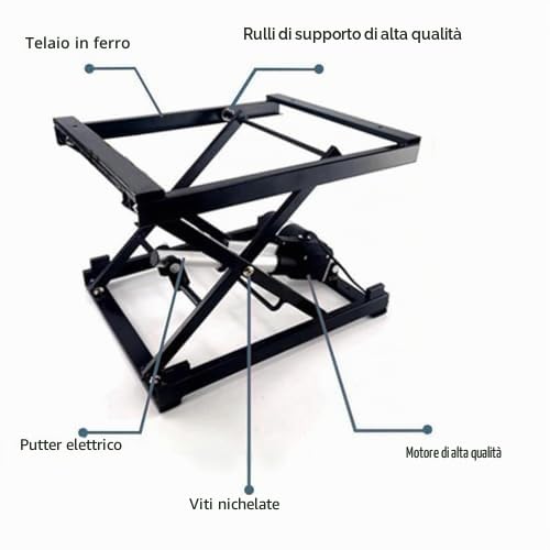 Tavolo Elevatore a Forbice Elettrico, per Gestione Materiali in Magazzini e Fabbriche, 100KG, con Telecomando Senza Fili, Piattaforma di Sollevamento Regolabile in Altezza Tavolo Elevatore Idraulico a