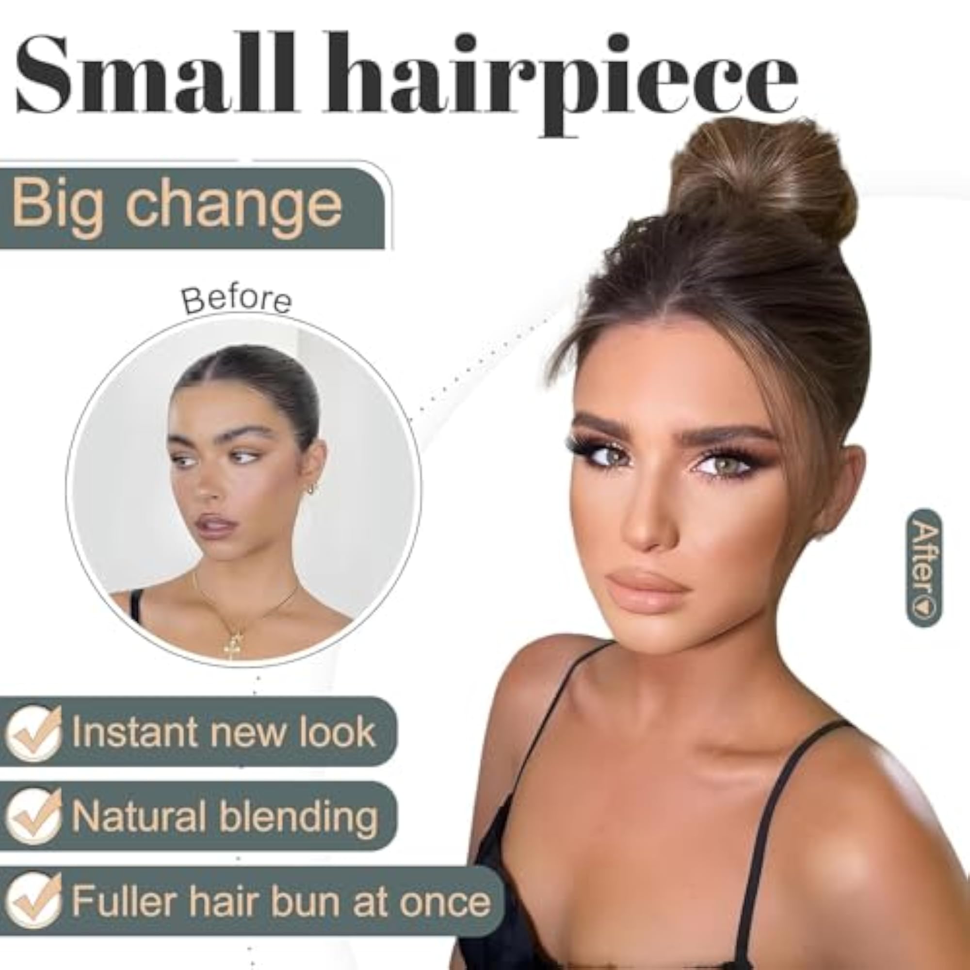 Human Hair Messy Bun Soft Hair Elastic Band for Women