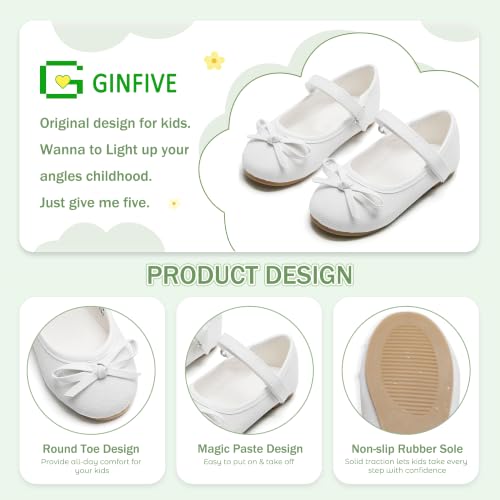 Image of GINFIVE Toddler Girls Dress Shoes Little Girls Mary Janes Ballerina Flats Shoes Toddler
