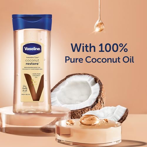 Image of Vaseline Intensive Care Coconut Restore Body Oil | with Coconut Oil | Deep Moisture for Dry Skin | 200 ML