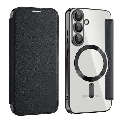 Casesmo Galaxy S25 �P�[�X �蒠�^ �N���A �yMagSafe�Ή��zS25 �P�[�X �蒠�^ �w�ʃN���A �M�����N�V�[S25 �P�[�X �}�O�Z�[�t Qi���C�����X�[�d�Ή� PU+TPU �X�g���b�v�z�[�� ������� ���^ ���킢�� �y�� ���z�^ 