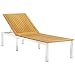 Produktbild vidaXL Teak Massiv Sonnenliege Gartenliege Relaxliege Gartenmöbel Liege Strandliege Holzliege Freizeitliege Strandliege Liegestuhl Edelstahl