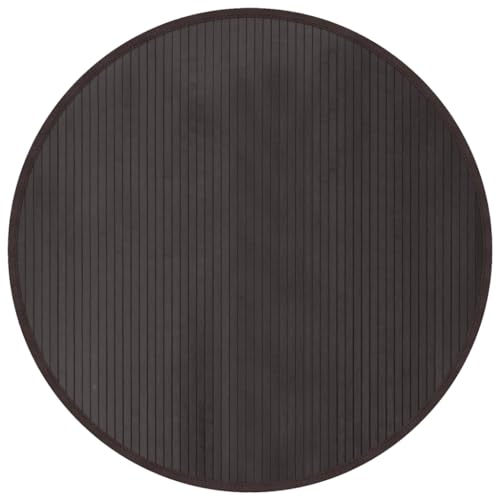 Solivagant Tapis Rond Marron foncé 100 cm Bambou,(1.45 KG)