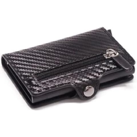 Cartera para tarjetas de hombre PR-DEAL de fibra de carbono con RFID y cierre magnético Cover