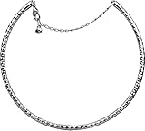 Wearable Art by Roman Textured Collar Necklace Silver Tone