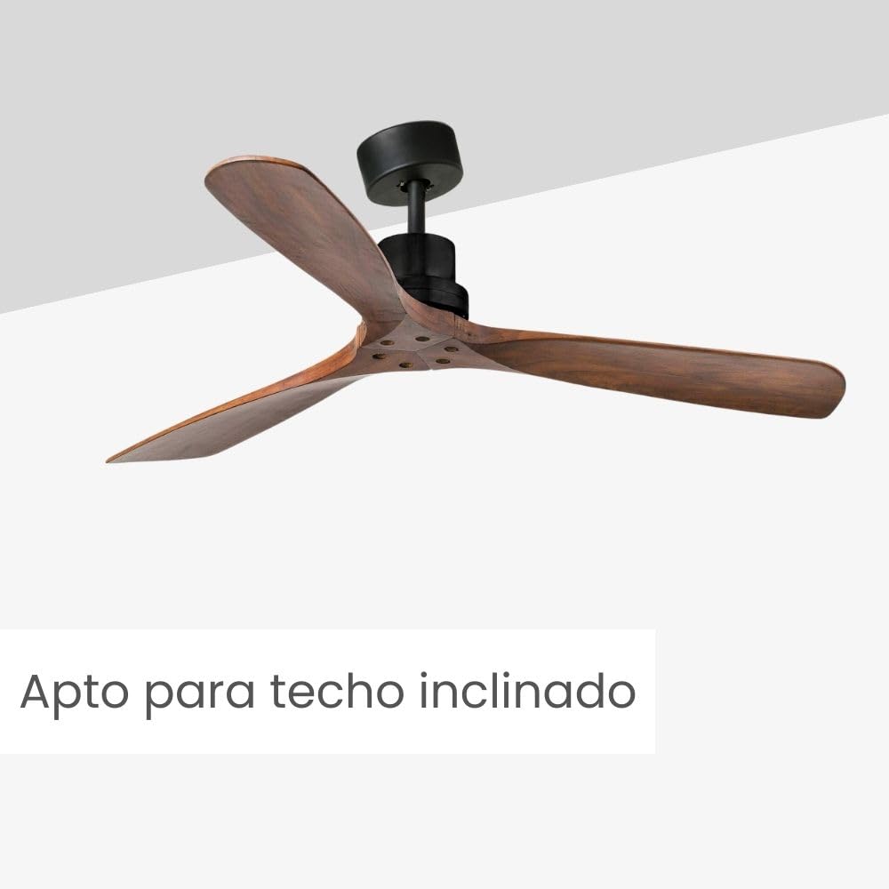 Ventilatore Design Faro Lantau Marrone Legno 33516DC