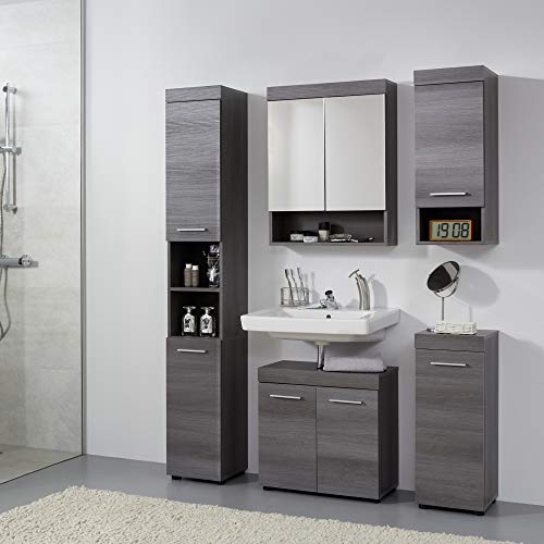 Furnline Baths High Dispensing Cabinet With Plenty Of Storage Space, Runner, Sardegna Smoke Silver, 30 x 190 x 31 cm Furnline Baths High Dispensing Cabinet With Plenty Of Storage Space, Runner, Sardegna Smoke Silver, 30 x 190 x 31 cm