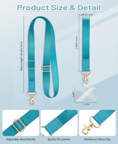 Image of Yonlevres Phone Lanyard Crossbody Strap Wrist Neck Adjustable Women Blue | Fit Cell Phone Keys and ID Badges, Travel and Daily Use, Hands-free, Work with Full-coverage Phone Case, 2 Tether Tabs, Gifts
