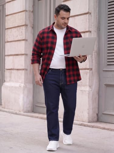 Image of Style Quotient Men Plus Size Black Tapered Fit Mid Rise Stretchable Jeans
