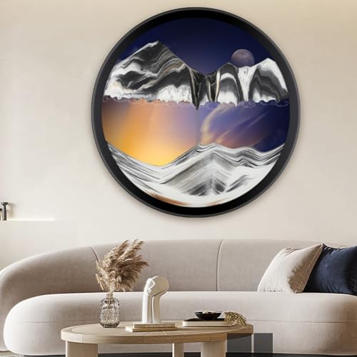 Paysage de sable mural en verre de prestige, œuvre d'art cinétique 360°