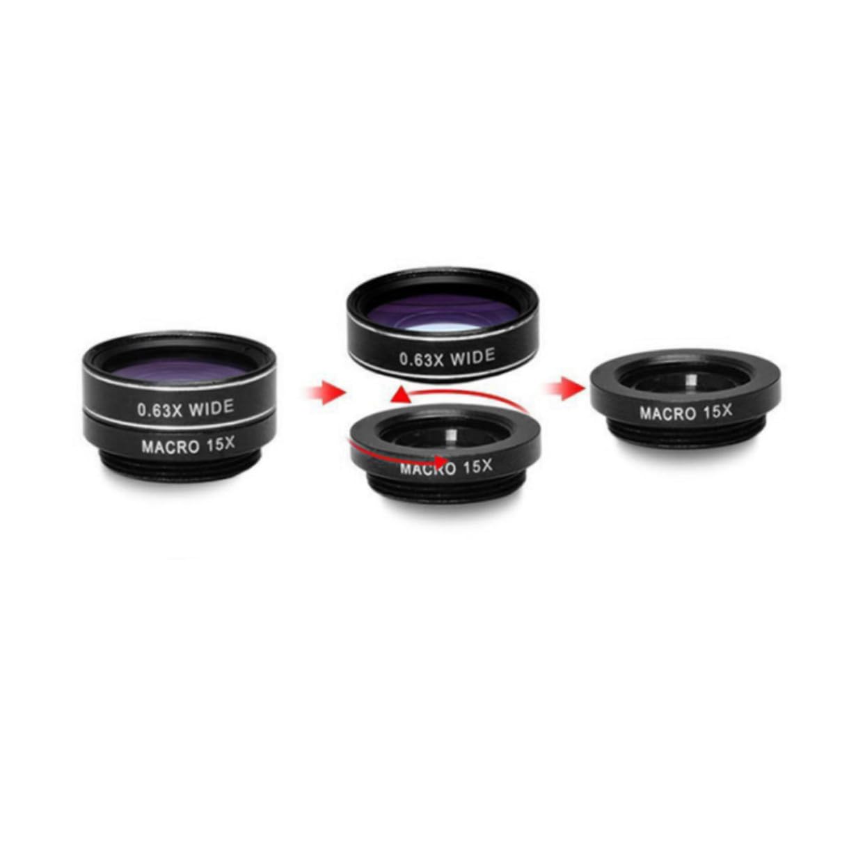 Housoutil Kit De 2 Lentes para Teléfono Móvil 7 En 1 con 7 Funciones: Ojo De Gran Angular Macro Polarizado Luz De Estrellas Caleidoscopio.
