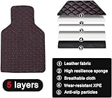 Car Floor Mats for BMW 420i Coupe M Sport 2017 2018 2019 2020, Waterproof and Anti Slip Fully Covered Leather Floor Mats Easy Installation and Cleaning,B/Black-Red - Image 3