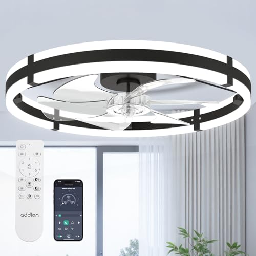 addlon 24'' Ceiling Fans with Lights and Remote, Low Profile