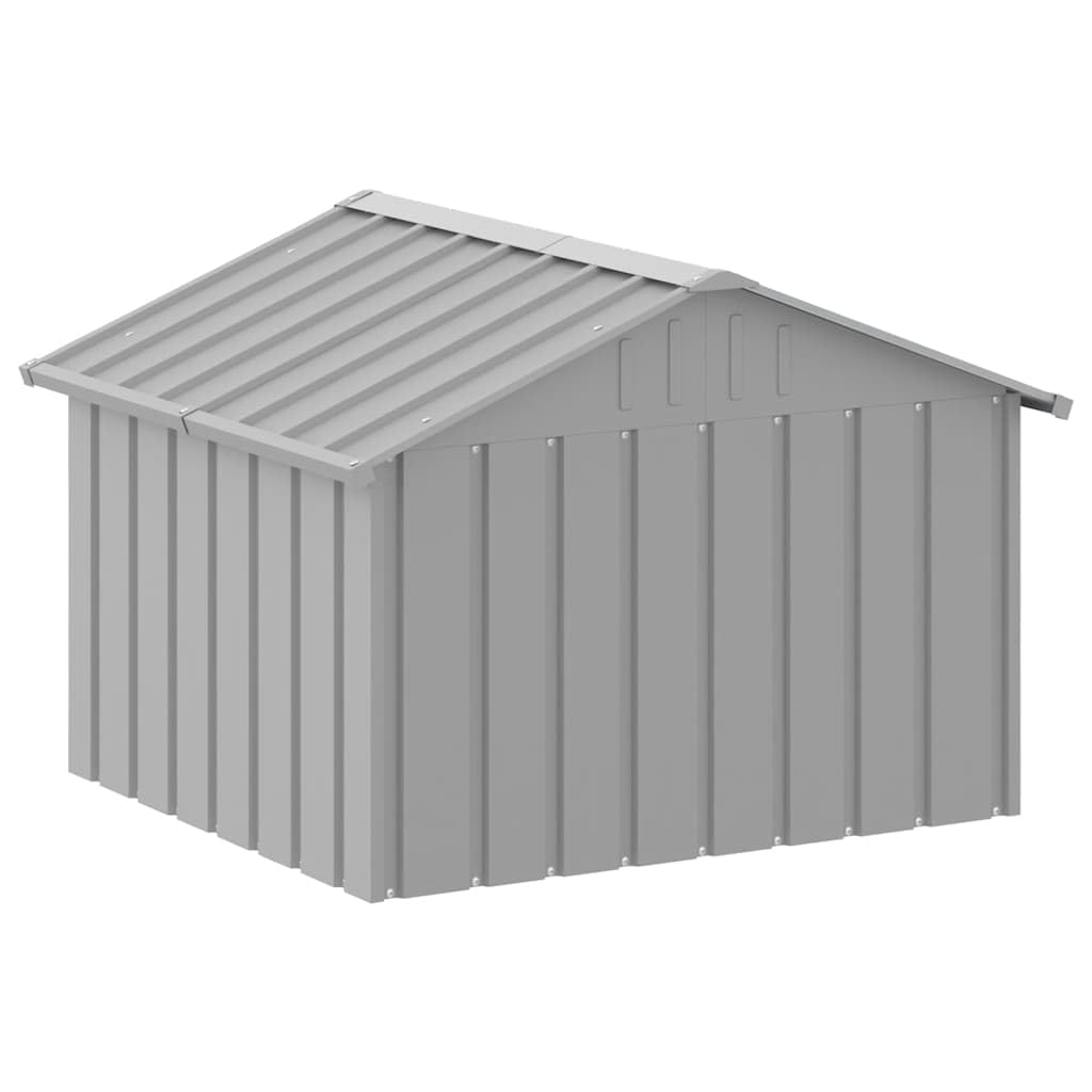 vidaXL Casa para Perros Cachorros Caseta Exterior Acero Galvanizado Gris
