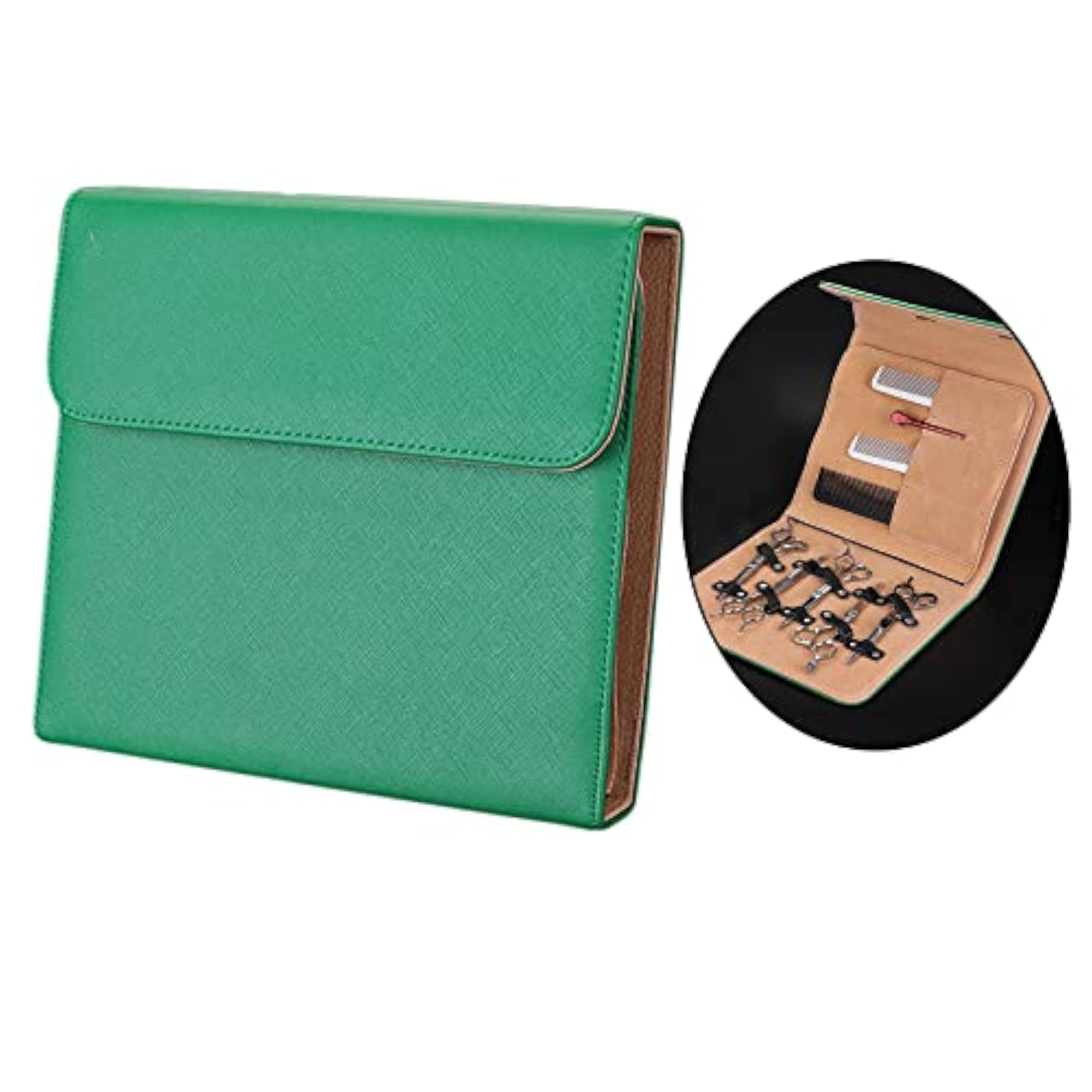 Losa PU Barber Scissors Bag Organizer, Green