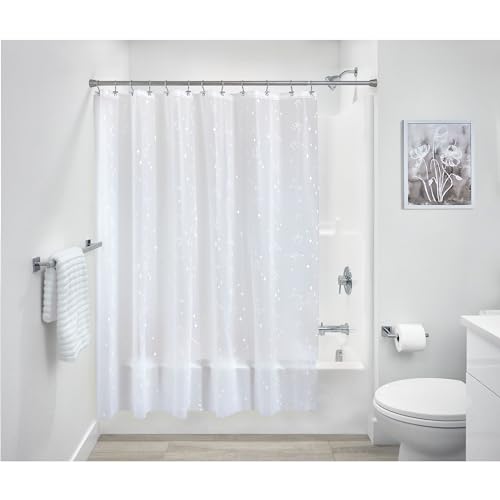 Rideau de douche PEVA blanc givré imperméable grand format pour baignoire