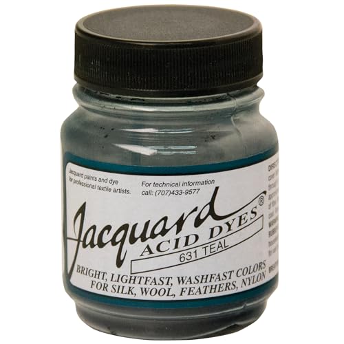 Jacquard Acid Dye for Wool, Silk and Other Protein Fibers, 1/2 Ounce Jar, Concentrated Powder, Teal 631