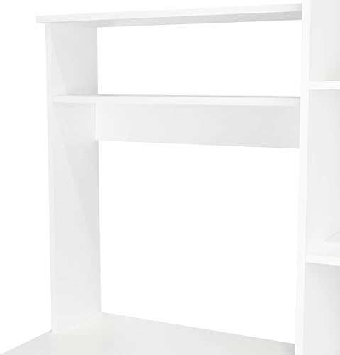 Miniatura 40 de Tuhome Versailles - Escritorio con estantería integrada, 2 estantes superiores de exhibición y almacenamiento lateral de 5 niveles, mesa de Roble