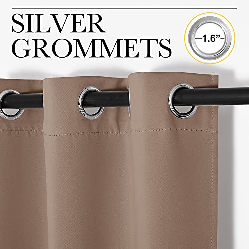 Image of NICETOWN Sound Reducing Room Divider Curtain Screen Partition, Function Thermal Blackout Patio Door Curtain Panel, Sliding Door Insulated Curtain, Cappuccino, 2.8ft Wide x 6.7ft Long