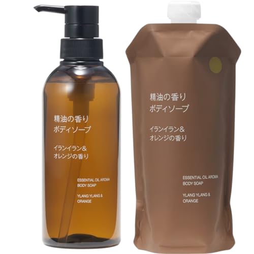 無印 良品 精油の香り イランイラン&オレンジの香り (ボディーソープ本体400ml+詰替え340ml)