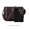 AUGUR Sac messager en toile pour hommes bureau de travail, sac pour ordinateur portable 13 pouces, Sacs bandoulière vintage (Noir 13 pouces) #3