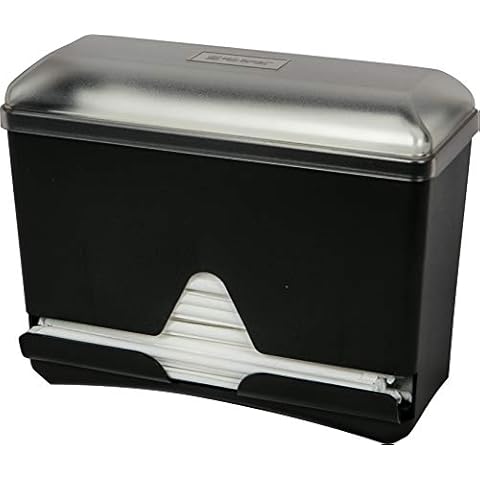 San Jamar ST250 Countertop Bulk Straw Dispenser, 250 Wrapped Straw Capacity, Black Cover