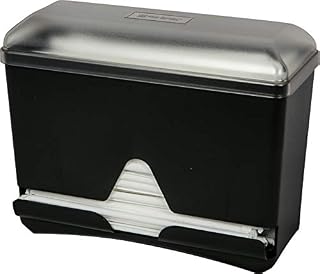 San Jamar ST250 Countertop Bulk Straw Dispenser, 250 Wrapped Straw Capacity, Black