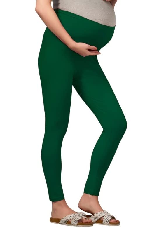 Image of Women's Cotton Lycra Over The Belly Maternity Leggings for Pregnant Women for Pre & Post Pregnancy