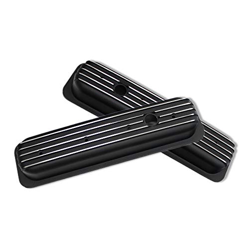 Demotor Performance Black Coated Center Bolt Short Valve Covers For Sbc Small Block Chevy 305 350 #TOP3