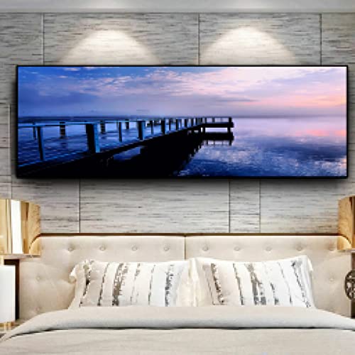 Affiche coucher de soleil scandinave pour un salon moderne au design panorama apaisant