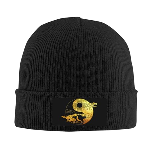 Sombrero De Beanie Sol Y Luna Ying YAN Gorro De Quimioterapia Verano Transpirable Hombre Slouch Beanie, para Ciclismo, Running, Escalada, 56-62cm