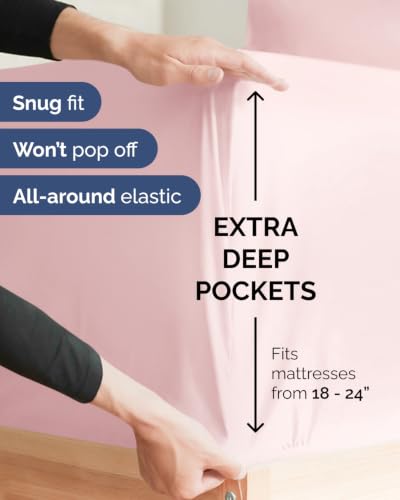 Image of Flex Top Split Head King Sheet Set - 4 Piece Extra Deep - Lavender Pink