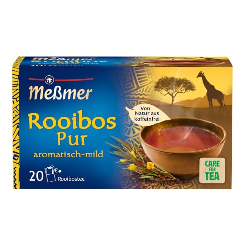Meßmer Rooibos pur Tee | 20 Teebeutel | Vegan | Glutenfrei | Laktosefrei | Von Natur aus koffeinfrei