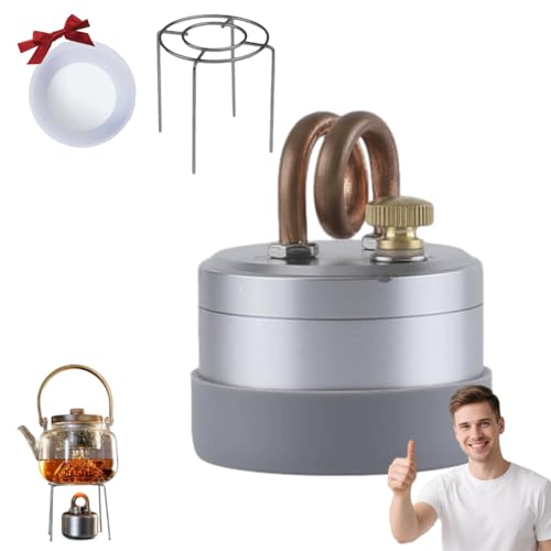 High-Power Portable Mini Outdoor Spirit Burner & Alcohol Stove, Portable Mini Alcohol Stove, Mini Alcohol Camping Stove | 90g Lightweight Aluminum Cooking Gear for Hiking, Brewing Tea, Picnic (Silver)