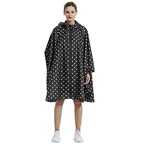Image of salamra Rain Poncho Jacket - Hooded Waterproof Raincoat with Pocket for Women Men Adults