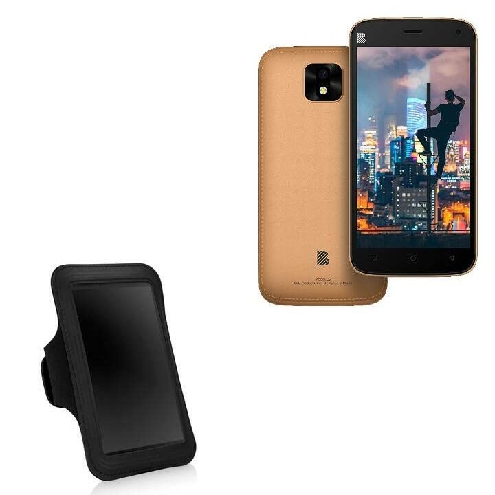 BoxWave Case Compatible with BLU J2 - Sports Armband, Adjustable Armband for Workout and Running for BLU J2 - Jet Black