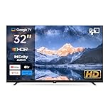 FPD Smart TV 32 Pouces – (81 cm) Google TV avec Google Play, Google Cast, 720p HD Television, HDR 10, Dolby Audio, Télécommande Vocale, Streaming TV en Direct